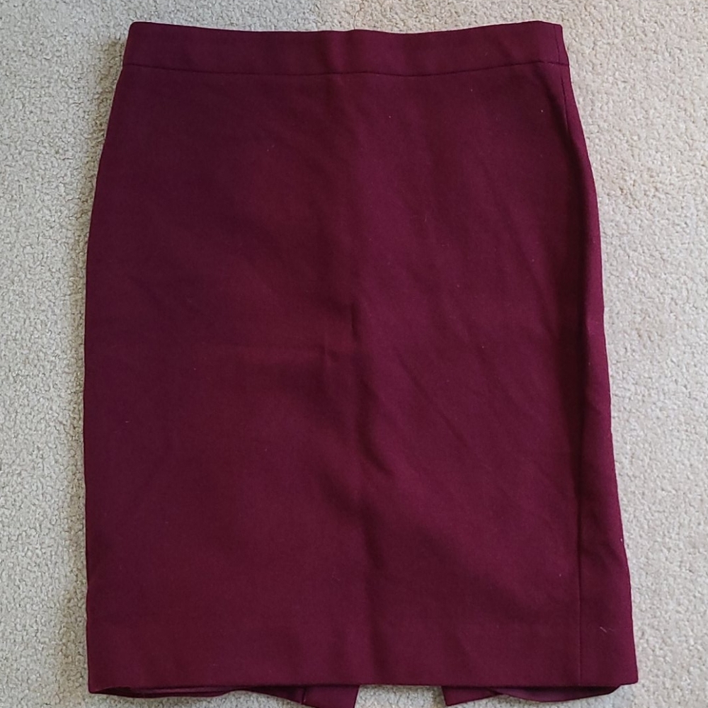 J. Crew NO. 2 Pencil Skirt wine burgundy raspberry